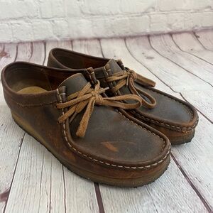 Clarks Originals Wallabee shoes moccasins size 10 brown leather women’s